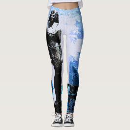 Blaue ägyptische Kunstmalerei Leggings