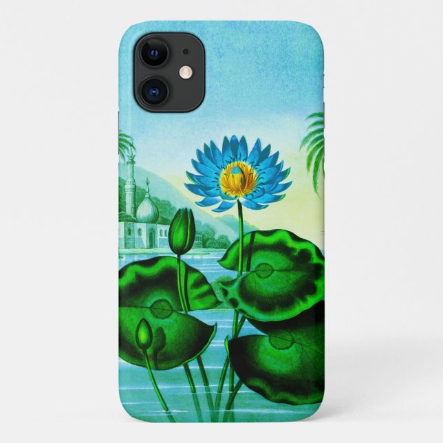Blaue ägyptische Wasserlilie / Lotus Illustration Case-Mate iPhone Hülle (Rückseite)