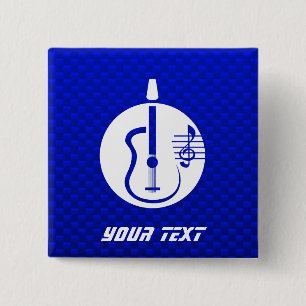 Blaue Akustikgitarre Button