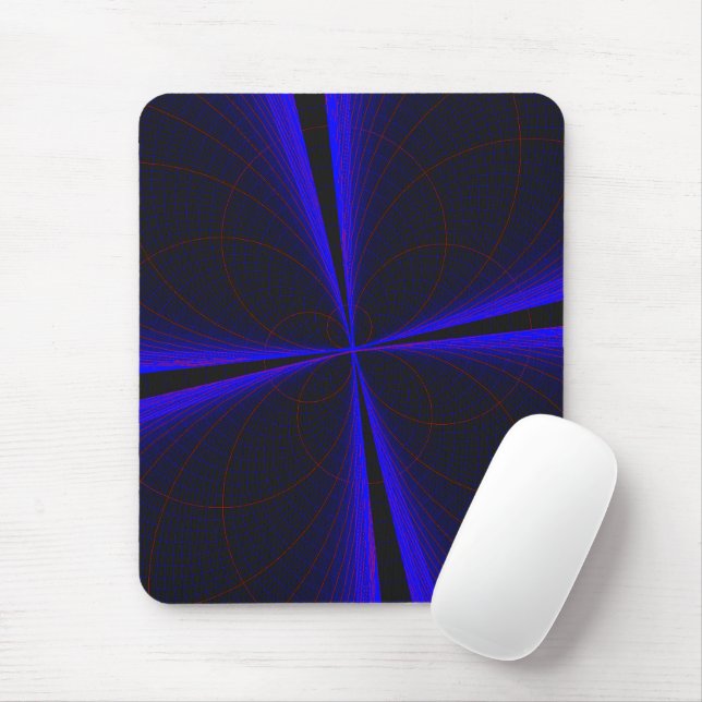 Blaue Akzent-Kleeblatt-Geometrie-Mauspad Mousepad (Mit Mouse)