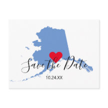 Blaue Alaska-Karte Save the Date Form