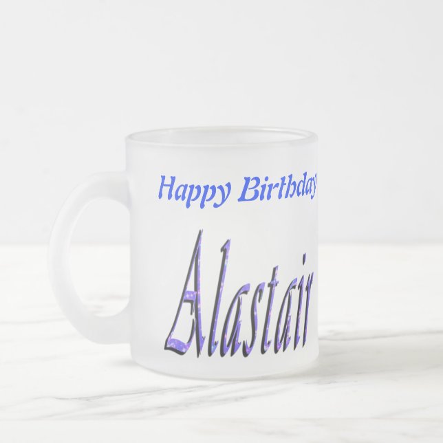 Blaue Alastair-Bezeichnung Mattglastasse (Links)