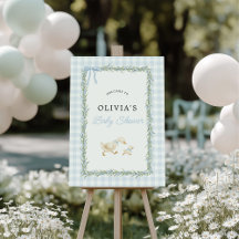Blaue alberne Gans-Baby-Shower-Tafel