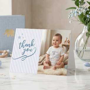 Blaue Alberne Gans Danke Karte Baby Junge Geburtst