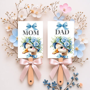 Blaue alberne Gans Junge Baby-Party Fächer