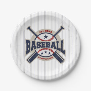 Blaue All-Star-Sport Baseball-Geburtstagsfeier Pappteller
