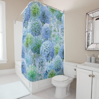 Blaue Alliums Duschvorhang