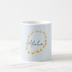 Blaue Aloha-Plumeria-Blumenlei Kaffeetasse