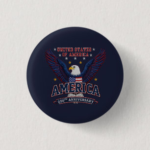 Blaue Amerika 250-Jahr-Feier Semiquincentennial Button