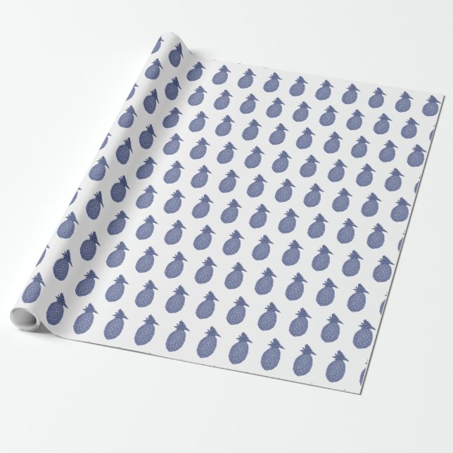 Blaue Ananas Geschenkpapier (Ungerollt)