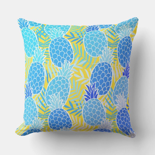 Blaue Ananas Kissen (Vorderseite)