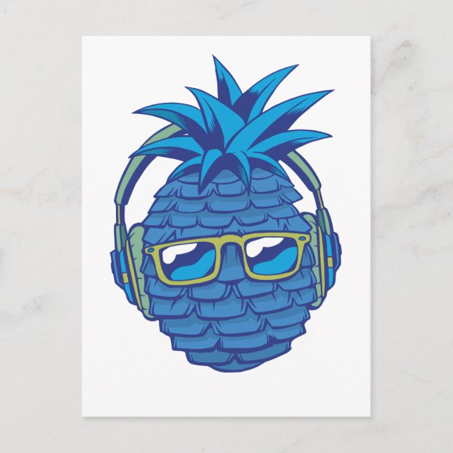 Blaue Ananas Postkarte (Vorderseite)