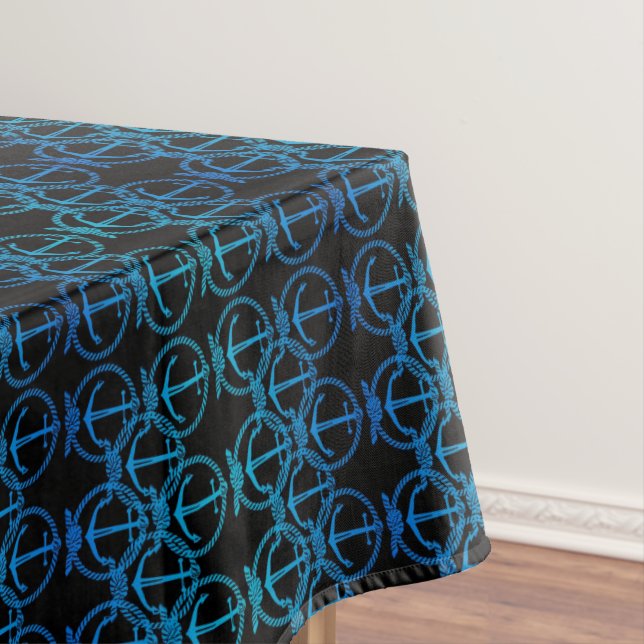 Blaue Anchor-Motif-Tablecloth Tischdecke (Beispiel)