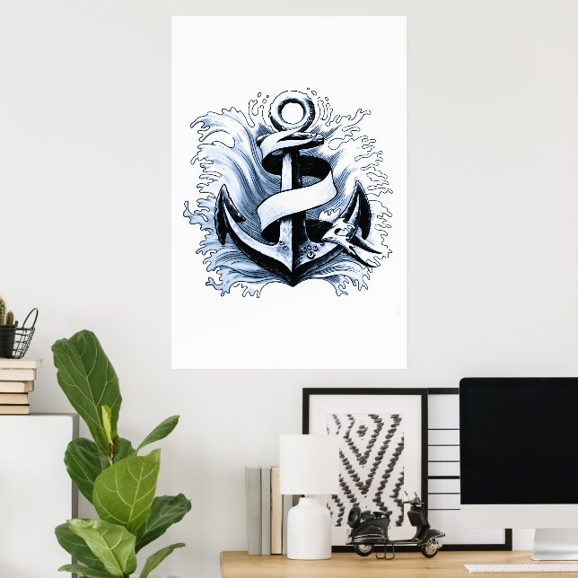 Blaue Anchor Poster (Heimbüro)