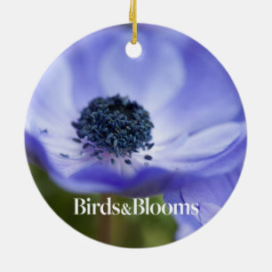 Blaue Anemone Keramik Ornament