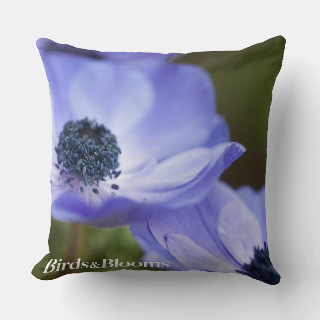 Blaue Anemone Kissen (Vorderseite)