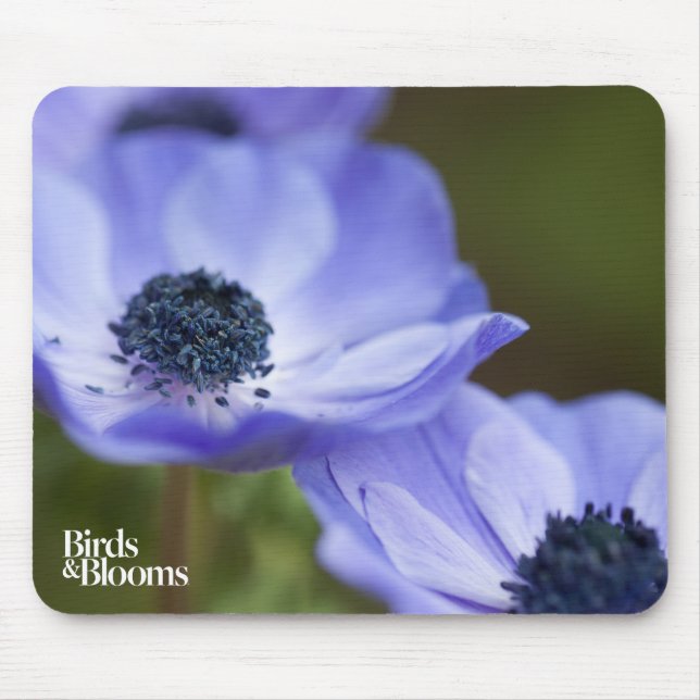 Blaue Anemone Mousepad (Vorne)