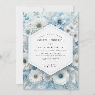 Blaue Anemonen-Hochzeit Einladung