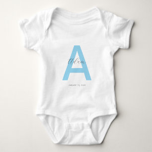 Blaue Anfangsbuchstabe Name Personalisiert Baby Strampler