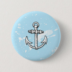 Blaue Anker-Farben-Spritzer - Knopf Button