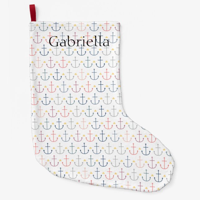 Blaue Anker Großer Weihnachtsstrumpf (Vorderseite)