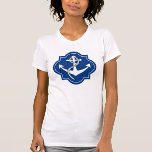 Blaue Anker-nautischSilhouette T-Shirt