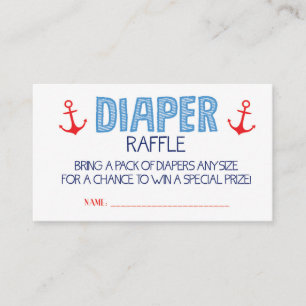 Blaue Anker-Windelraffle-Karte Begleitkarte
