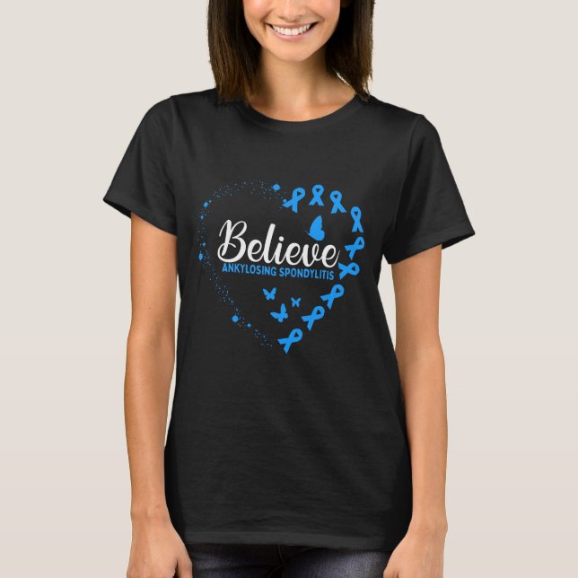 Blaue ankylosierende Spondylitis Bewusstsein T-Shirt (Vorderseite)