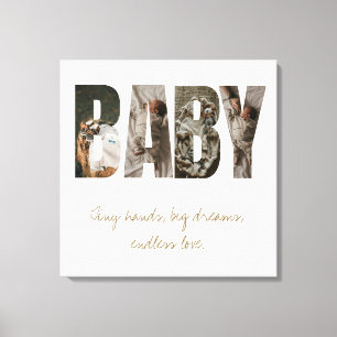 Blaue anpassbare 'BABY'-Fotovorlagen-Geschenke Leinwanddruck