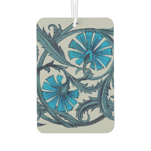 Blaue antike Blumenkunst rustikale Fliesendekorati Autolufterfrischer