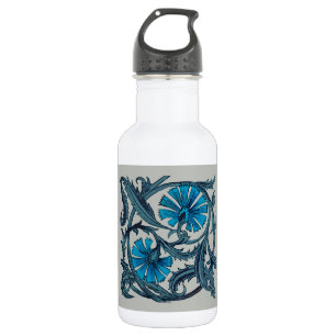 Blaue antike Blumenkunst rustikale Fliesendekorati Edelstahlflasche