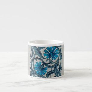 Blaue antike Blumenkunst rustikale Fliesendekorati Espressotasse
