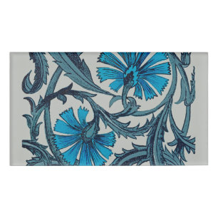 Blaue antike Blumenkunst rustikale Fliesendekorati Namenschild