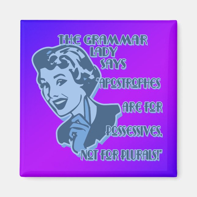 Blaue Apostrophen Magnete (Vorne)