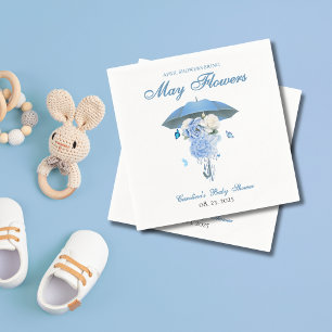 Blaue April-Schauer bringen Babyshower im Mai Serviette