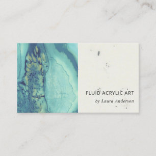 BLAUE AQUA AQUAMARIN FLUID ACRYLIC RESIN ART ARTIS VISITENKARTE