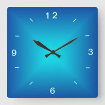 Blaue Aqua-Leucht-Design > Einfache Wanduhr