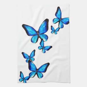 Blaue Aqua-Schmetterling Aquarell Küchentücher