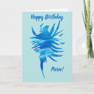 Blaue-Aqua-Silhouette Tritonshorn Karte