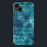 Blaue Aquamarine Aquarellabstraktion Case-Mate iPhone Hülle<br><div class="desc">Blauer und aquamariner Aquarell ombre trübe gesprenkelte abstrakte Malerei.</div>