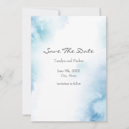 Blaue Aquamarine Farbe Abstrakter Rahmen Save The Date