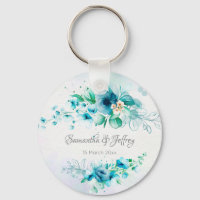 Blaue aquamarine grüne Blume personalisiert