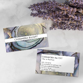 Blaue Aquamarine Lila und goldene Alkoholische Get Visitenkarte