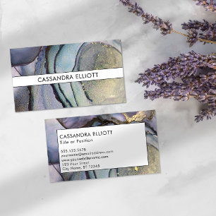 Blaue Aquamarine Lila und goldene Alkoholische Get Visitenkarte