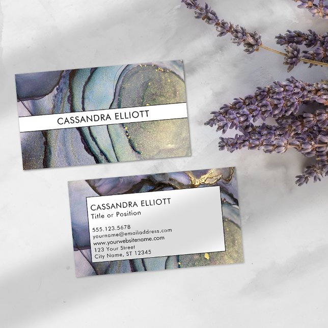 Blaue Aquamarine Lila und goldene Alkoholische Get Visitenkarte (Von Creator hochgeladen)