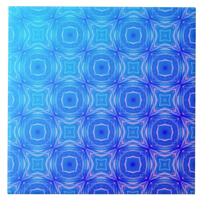 Blaue, Aquamarine, Lila und rosa Meerjungfelle Fliese (Vorderseite)