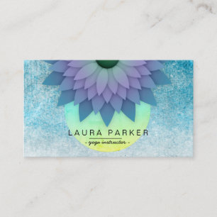 Blaue Aquamarine Medizin Lotus Blume Yoga Visitenkarte