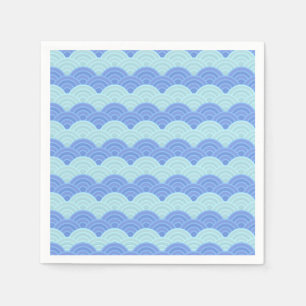 Blaue, Aquamarine Minzenskalve Waves Serviette