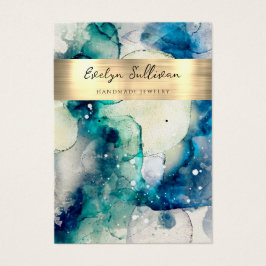 Blaue aquamarine Schmuckkarte für Wasserfarbfolie