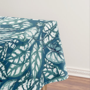 Blaue Aquamarine tropische Blätter Tischdecke